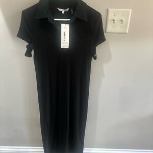 Pre-Owned Like New The Teal Real Helmut Lang Black Polo Dress Size M